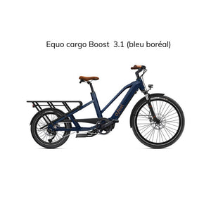 EQUO CARGO BOOST, ce vélo porteur, robuste et stable vous donnera la possibilité de mettre vos courses, un ou plusieurs enfants ou tous autres charges. Il conviendra pour des courtes ou longues distances.