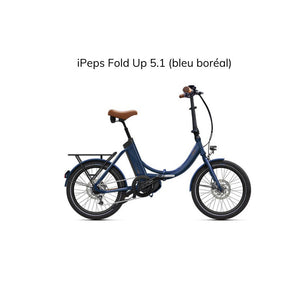 Ipeps est un vélo pliant compact, équipé du moteur central Shimano E5000. Son passage de vitesses intégrées lui permet d'être maniable et fluide durant tous vos trajets. 